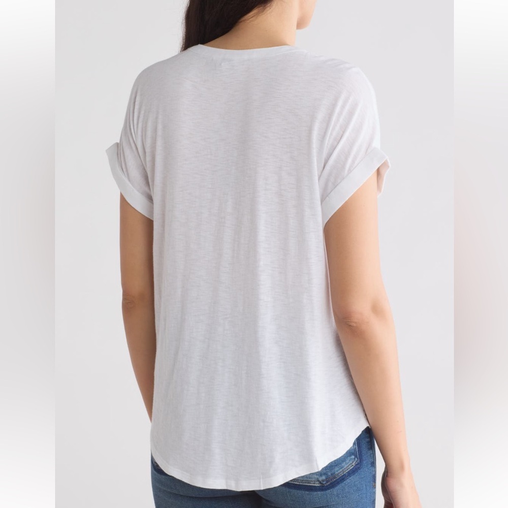 NWT Lucky Brand Women's Mixed Media Short Sleeve Cotton & Modal Henley - size XS - Picture 2 of 10